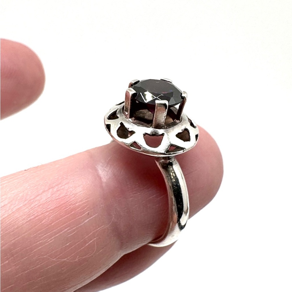 Vintage Taxco Sterling Silver and Amethyst Ring Size 6 3/4
